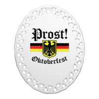 Prost Oktoberfest German Flag Crest Eagle Bavarian Ceramic Oval Ornament