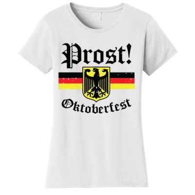 Prost Oktoberfest German Flag Crest Eagle Bavarian Women's T-Shirt