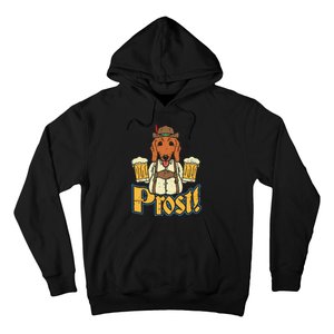 Prost Oktoberfest German Dachshund Dog Drinking Beer Hoodie