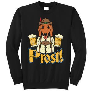 Prost Oktoberfest German Dachshund Dog Drinking Beer Sweatshirt