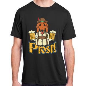 Prost Oktoberfest German Dachshund Dog Drinking Beer Adult ChromaSoft Performance T-Shirt