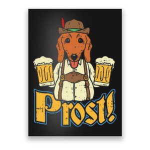 Prost Oktoberfest German Dachshund Dog Drinking Beer Poster