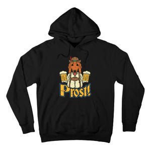 Prost Oktoberfest German Dachshund Dog Drinking Beer Tall Hoodie