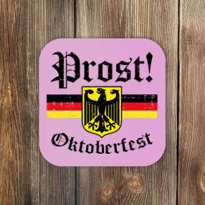 Prost Oktoberfest German Flag Crest Eagle Bavarian Coaster