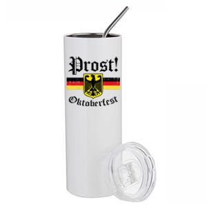 Prost Oktoberfest German Flag Crest Eagle Bavarian Stainless Steel Tumbler