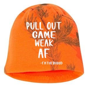 Pull Out Game Is Weak Af Fatherhood Funny Kati - Camo Knit Beanie