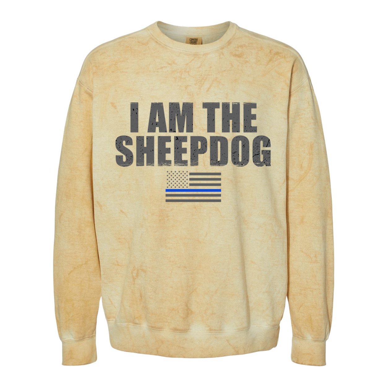 Police Officer Gift Thin Blue Line Gift I Am The Sheepdog Funny Gift Colorblast Crewneck Sweatshirt