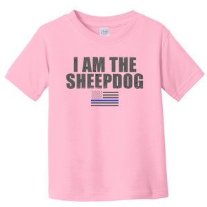 Police Officer Gift Thin Blue Line Gift I Am The Sheepdog Funny Gift Toddler T-Shirt