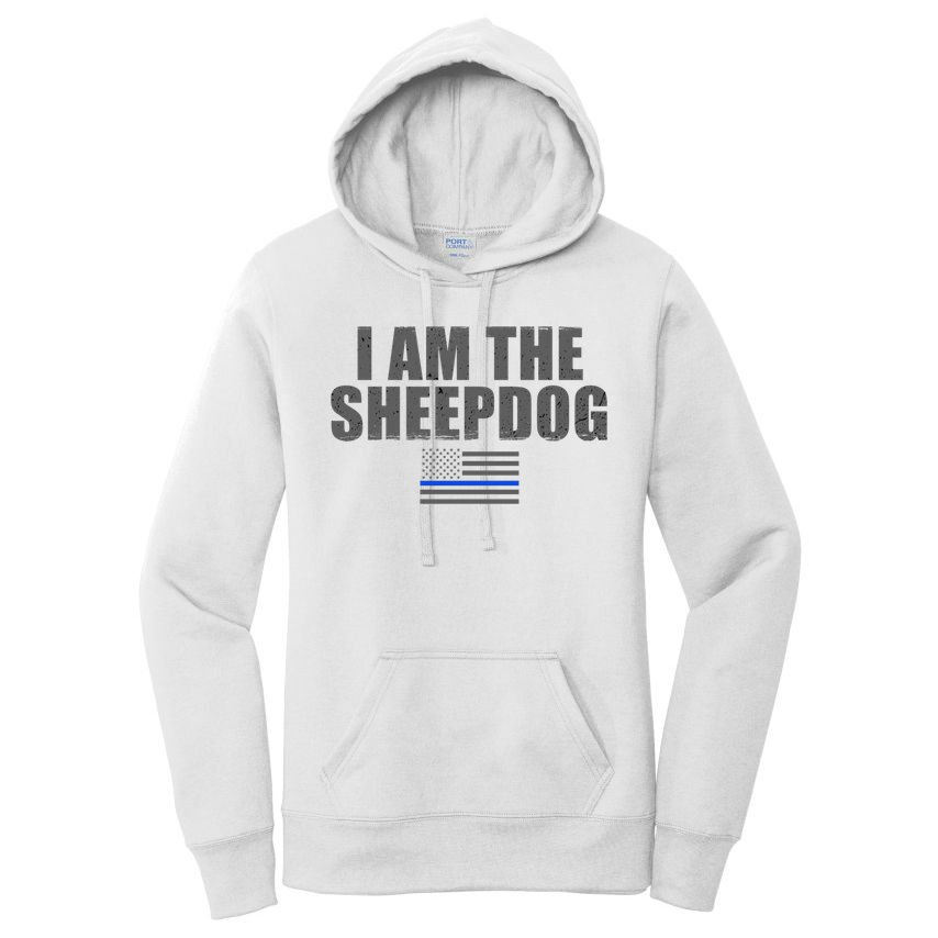 Police Officer Gift Thin Blue Line Gift I Am The Sheepdog Funny Gift Women's Pullover Hoodie