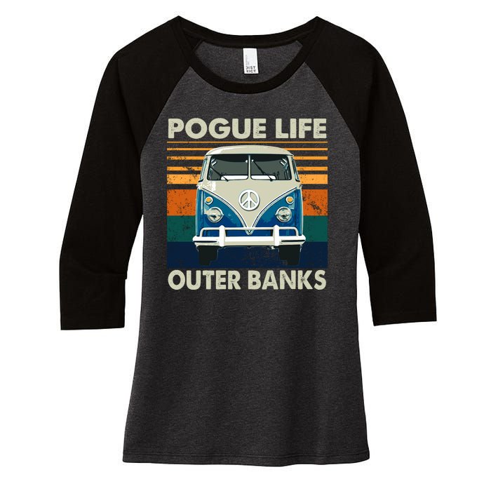 Pogue Life Women's Tri-Blend 3/4-Sleeve Raglan Shirt