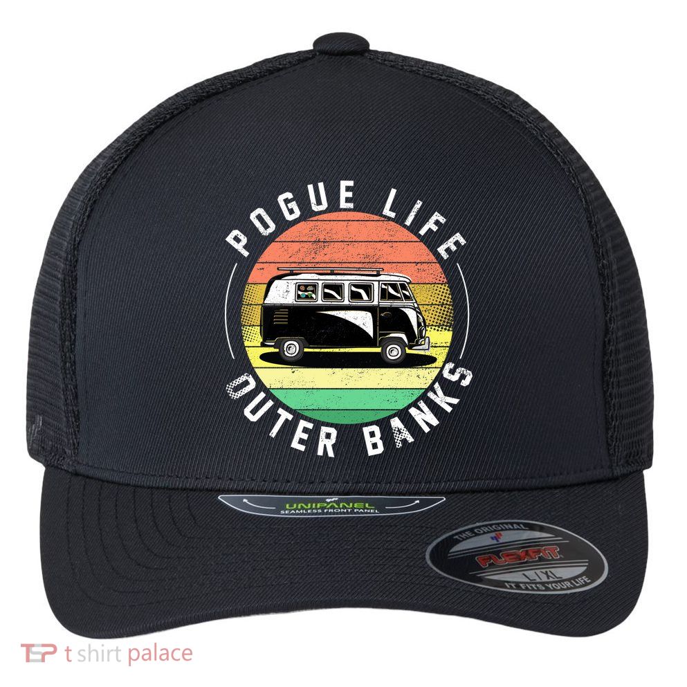 Pogue Life Retro Hippy Bus Flexfit Unipanel Trucker Cap