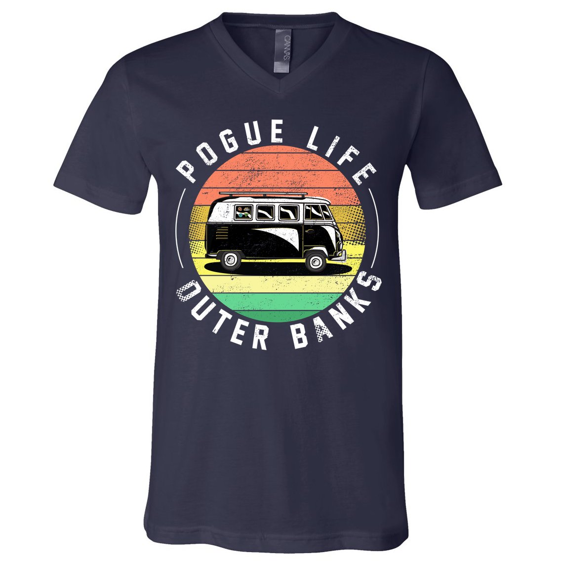 Pogue Life Retro Hippy Bus V-Neck T-Shirt