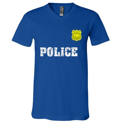 Police Officer Halloween For Costume V-Neck T-Shirt