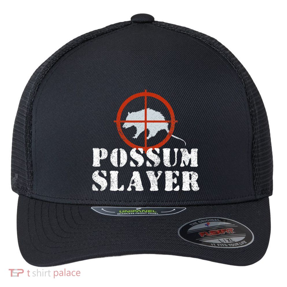 Possum Opossum Hunting Flexfit Unipanel Trucker Cap