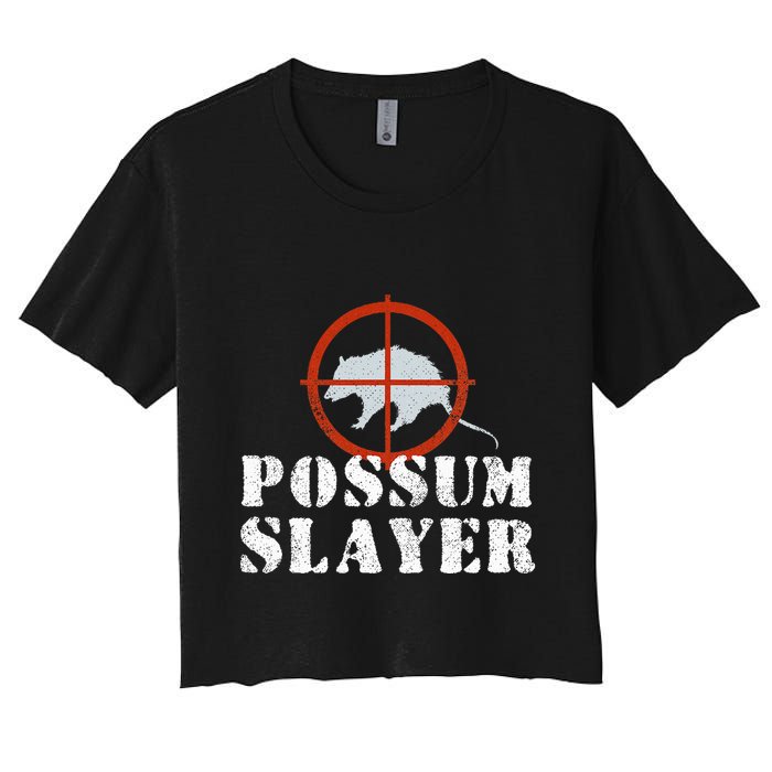 Possum Opossum Hunting Women's Crop Top Tee