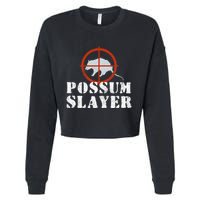 Possum Opossum Hunting Cropped Pullover Crew