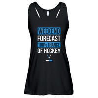 Player Or Hockey Fan Design Weekend Forecast Funny Hockey Gift Ladies Essential Flowy Tank