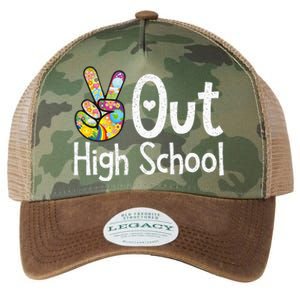 Peace Out High School Last Day Of School High School Grad Legacy Tie Dye Trucker Hat