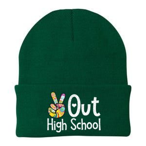 Peace Out High School Last Day Of School High School Grad Knit Cap Winter Beanie