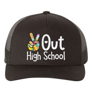 Peace Out High School Last Day Of School High School Grad Yupoong Adult 5-Panel Trucker Hat