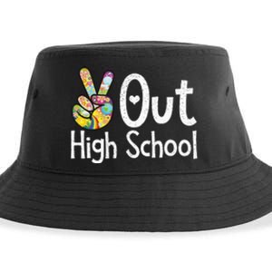 Peace Out High School Last Day Of School High School Grad Sustainable Bucket Hat