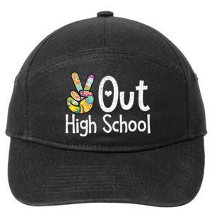 Peace Out High School Last Day Of School High School Grad 7-Panel Snapback Hat