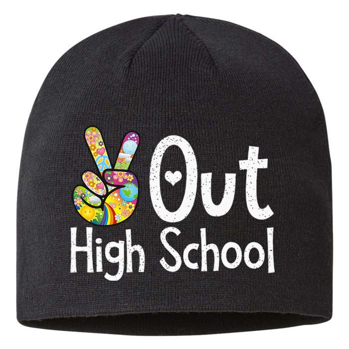 Peace Out High School Last Day Of School High School Grad Sustainable Beanie