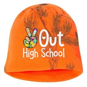 Peace Out High School Last Day Of School High School Grad Kati - Camo Knit Beanie