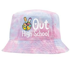 Peace Out High School Last Day Of School High School Grad Tie-Dyed Bucket Hat