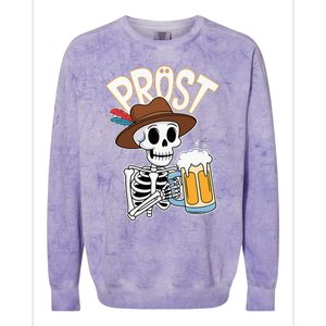 Prost Oktoberfest Halloween Skeleton Colorblast Crewneck Sweatshirt