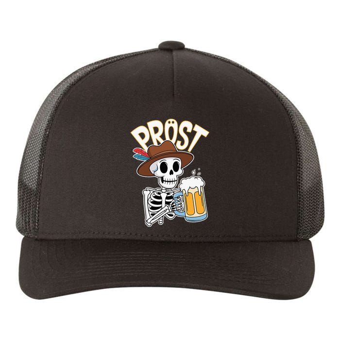 Prost Oktoberfest Halloween Skeleton Yupoong Adult 5-Panel Trucker Hat