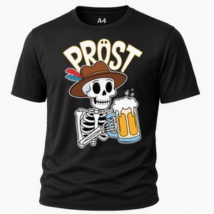 Prost Oktoberfest Halloween Skeleton Cooling Performance Crew T-Shirt