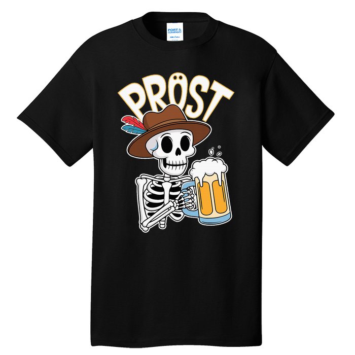 Prost Oktoberfest Halloween Skeleton Tall T-Shirt