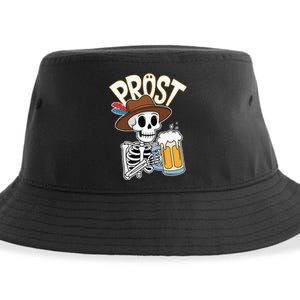 Prost Oktoberfest Halloween Skeleton Sustainable Bucket Hat