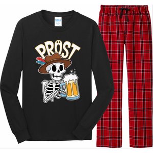 Prost Oktoberfest Halloween Skeleton Long Sleeve Pajama Set