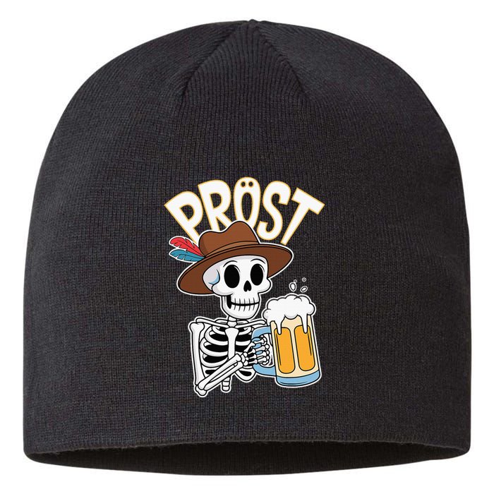 Prost Oktoberfest Halloween Skeleton Sustainable Beanie