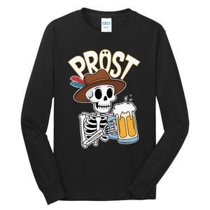 Prost Oktoberfest Halloween Skeleton Tall Long Sleeve T-Shirt