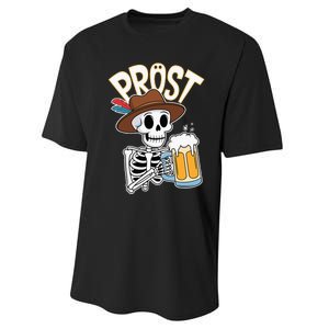 Prost Oktoberfest Halloween Skeleton Performance Sprint T-Shirt