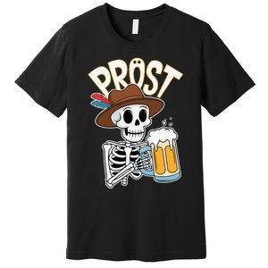 Prost Oktoberfest Halloween Skeleton Premium T-Shirt