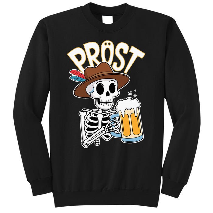 Prost Oktoberfest Halloween Skeleton Tall Sweatshirt