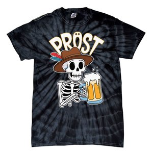 Prost Oktoberfest Halloween Skeleton Tie-Dye T-Shirt