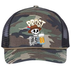 Prost Oktoberfest Halloween Skeleton Retro Rope Trucker Hat Cap