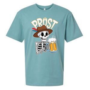 Prost Oktoberfest Halloween Skeleton Sueded Cloud Jersey T-Shirt