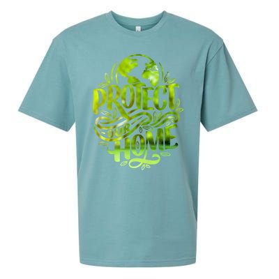 Protect Our Home Earth Day Save Our Planet Gift Sueded Cloud Jersey T-Shirt