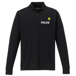 Police Officer Halloween Costume Performance Long Sleeve Polo