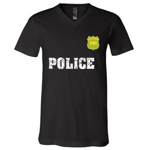 Police Officer Halloween Costume V-Neck T-Shirt