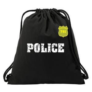 Police Officer Halloween Costume Drawstring Bag