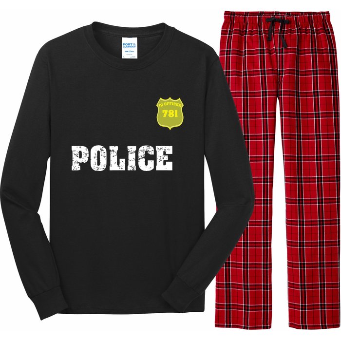 Police Officer Halloween Costume Long Sleeve Pajama Set