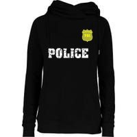 Police Officer Halloween Costume Womens Funnel Neck Pullover Hood