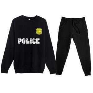 Police Officer Halloween Costume Premium Crewneck Sweatsuit Set